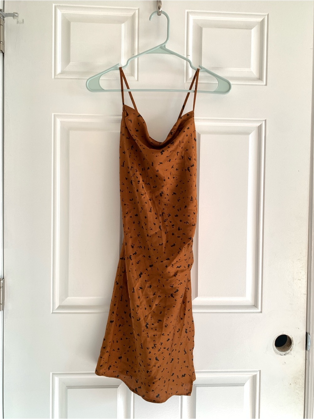 J.O.A. Rust Brown Floral Cowl Slip Dress